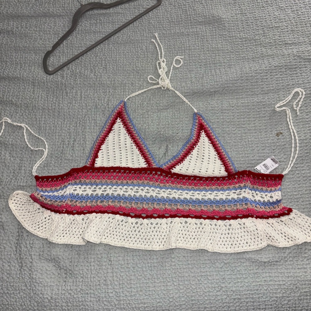 Tilly's Multicolor Crochet Halter Top